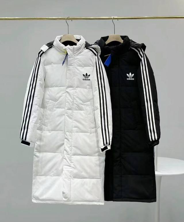 New Adidas Originals Long Down Jacket, 80% White Duck Down, 20% Feathers. This w