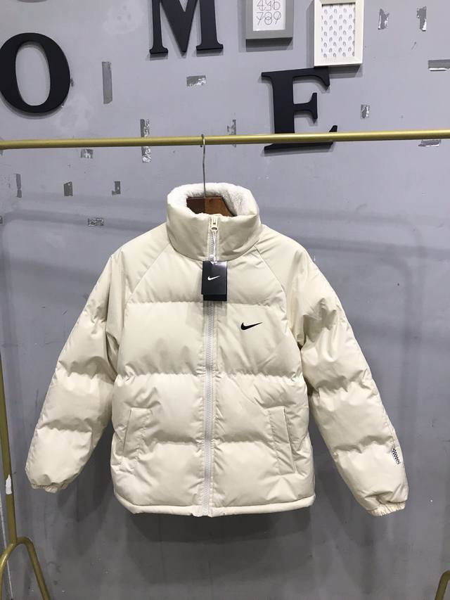 Nike Winter New Arrival, Lambswool Lined, Hook Print, Small Logo, Stand Collar,