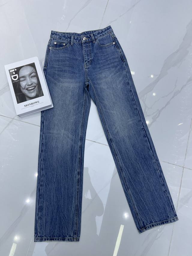 Detailed Real Shot Chane* Slim Straight Leg Jeans 3D spliced cut, incredibly sli