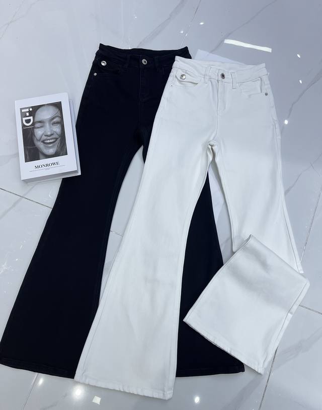 Detailed Real Shots Chanel* Supermodel Leg Flared Pants Early Autumn New Arrival